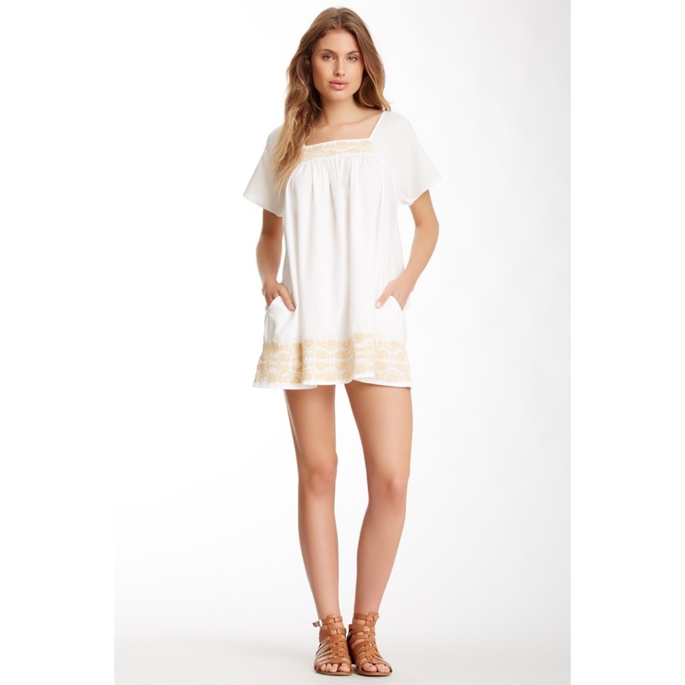 House of Harlow 1960 embroidered white mini dress